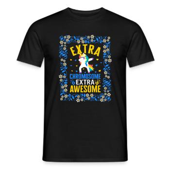 World Down Syndrome Day Shirt, Extra Chromosome - Men's T-Shirt - black - Front - AI Model Male 178 light (178cm)