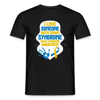World Down Syndrome Day Shirt, I Love Someone - Men's T-Shirt - black - Front - AI Model Male 178 light (178cm)