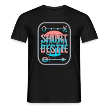 Chemise de l’amitié, Short Bestie Cute Tee, Sœurs - T-shirt homme - noir - Devant - AI Model Male 178 light (178cm)