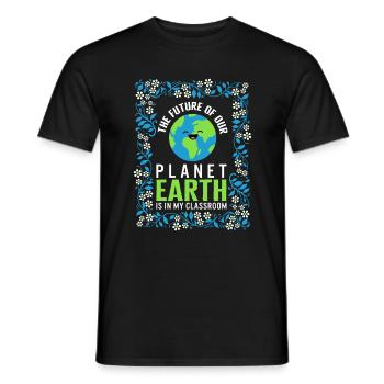 Earth Shirt, Die Zukunft des Planeten Erde - Männer T-Shirt - Schwarz - Vorne - AI Model Male 178 light (178cm)