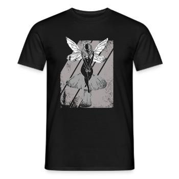 Feenhemd, Fairycore sitzt im Pilz und - Männer T-Shirt - Schwarz - Vorne - AI Model Male 178 light (178cm)