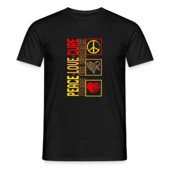 Chemise sonde d’alimentation, Peace Love Cure Leopard Heart - T-shirt homme - noir - Devant - AI Model Male 178 light (178cm)