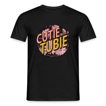 Chemise de sensibilisation à la sonde d’alimentation, mignonne avec un tubie - T-shirt homme - noir - Devant - AI Model Male 178 light (178cm)