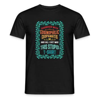 EOE Shirt, Diagnosed With EOE Stupid Funny Floral - Men's T-Shirt - black - Front - AI Model Male 178 light (178cm)