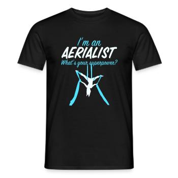 Aerial Silks Dancer Aerialist Air Yoga Acrobatics - Men's T-Shirt - black - Front - AI Model Male 178 light (178cm)