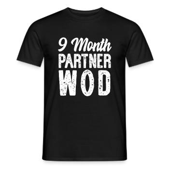 9 mois partenaire WOD Workout Running Grossesse - T-shirt homme - noir - Devant - AI Model Male 178 light (178cm)