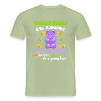 Jelly Gummies T-shirt Soft Sugar Candy Fruity - T-shirt homme - vert sauge - Devant - AI Model Male 178 light (178cm)