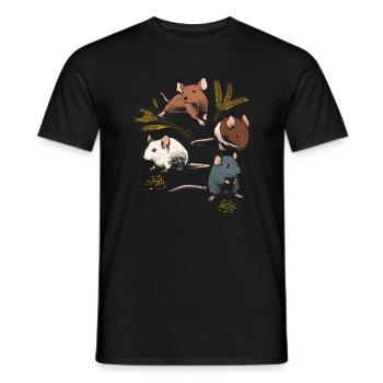 Chemise de rats, animal de blé mignon design graphique tee, - T-shirt homme - noir - Devant - AI Model Male 178 light (178cm)