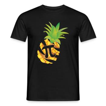 Pi Day Shirt, Pineapple Pi Day, Funny Math Lover - Men's T-Shirt - black - Front - AI Model Male 178 light (178cm)