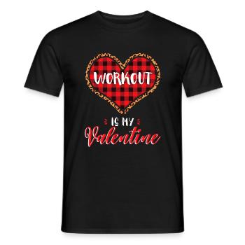 Workout ist My Valentine Leopard Büffel Plaid - Männer T-Shirt - Schwarz - Vorne - AI Model Male 178 light (178cm)