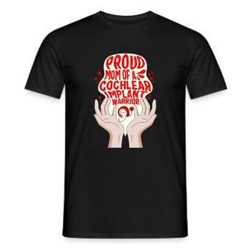 Chemise de sensibilisation à la perte auditive, fière maman d’un - T-shirt homme - noir - Devant - AI Model Male 178 light (178cm)