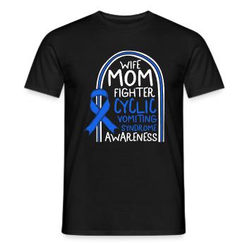 Zyklisches Erbrechenssyndrom T-Shirt, Ehefrau Mama Kämpfer - Männer T-Shirt - Schwarz - Vorne - AI Model Male 178 light (178cm)