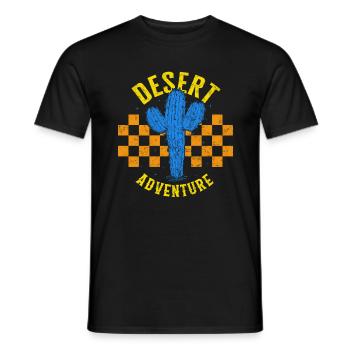 Chemise de camping, Desert Adventure Cactus Tee, - T-shirt homme - noir - Devant - AI Model Male 178 light (178cm)