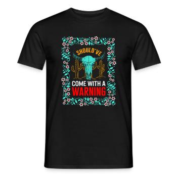 Chemise de vache, aurait dû venir avec une vache d’avertissement - T-shirt homme - noir - Devant - AI Model Male 178 light (178cm)