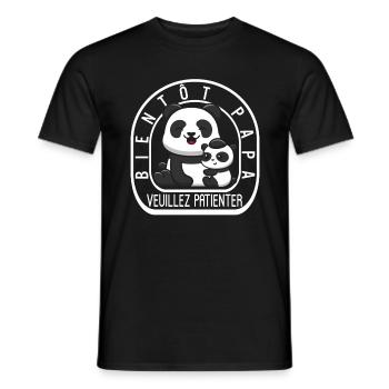 Chemise de père, bientôt papa s'il vous plaît - Men's T-Shirt - black - Front - AI Model Male 178 light (178cm)
