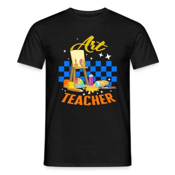 Chemise d’art, professeur d’art Palette de peinture Brush Tee - T-shirt homme - noir - Devant - AI Model Male 178 light (178cm)