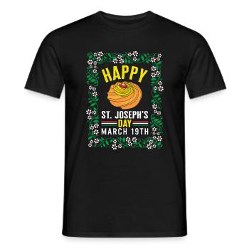 Saint Joseph's Day Shirt, Happy St Joseph's Day - Men's T-Shirt - black - Front - AI Model Male 178 light (178cm)