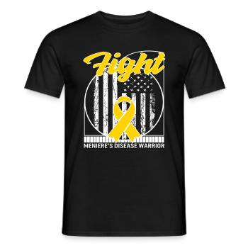 Chemise de sensibilisation à la maladie de Ménière, Fight - T-shirt homme - noir - Devant - AI Model Male 178 light (178cm)