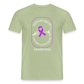 Sjögren-Syndrom-Bewusstseins-Shirt, Unterstützungstrupp - Männer T-Shirt - Sage - Vorne - AI Model Male 178 light (178cm)