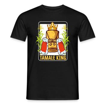 Chemise mexicaine, Tamale King Tee, Tamales latino - T-shirt homme - noir - Devant - AI Model Male 178 light (178cm)
