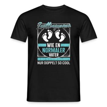 Vater-Shirt, Zwillingsvater wie ein normaler - Men's T-Shirt - black - Front - AI Model Male 178 light (178cm)