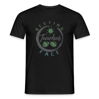 Hemd des letzten Schultages, ruhendes Lehrergesicht - Männer T-Shirt - Schwarz - Vorne - AI Model Male 178 light (178cm)