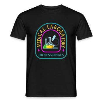 Chemise scientifique, Professionnels de laboratoire médical - T-shirt homme - noir - Devant - AI Model Male 178 light (178cm)
