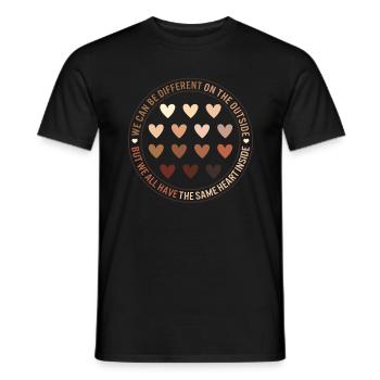 Black Lives Matter Shirt, We Can Be Different On - Men's T-Shirt - black - Front - AI Model Male 178 light (178cm)
