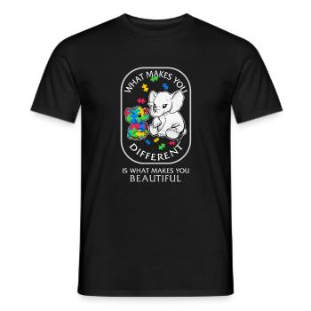 Autismus-Bewusstseins-Shirt, was dich anders macht - Männer T-Shirt - Schwarz - Vorne - AI Model Male 178 light (178cm)