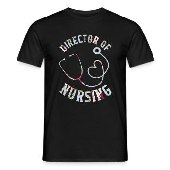 Chemise infirmière, directrice des soins infirmiers, soins de santé - T-shirt homme - noir - Devant - AI Model Male 178 light (178cm)