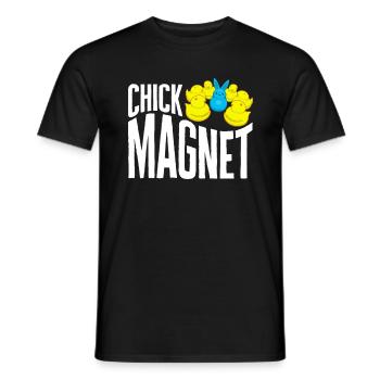 Lizenziertes Shirt, Chick Magnet T-Shirt, mit offiziellem - Männer T-Shirt - Schwarz - Vorne - AI Model Male 178 light (178cm)