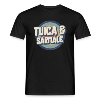 Chemise roumaine, Tuica et Sarmale Tee, Chou - T-shirt homme - noir - Devant - AI Model Male 178 light (178cm)