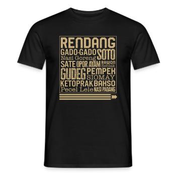 Chemise Indonésie, t-shirt préféré de la cuisine indonésienne - T-shirt homme - noir - Devant - AI Model Male 178 light (178cm)