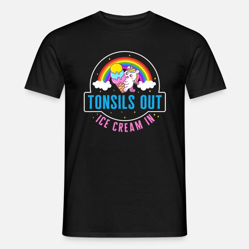 Mandelentfernungshemd, Mandeln raus Eis rein - Männer T-Shirt - Schwarz