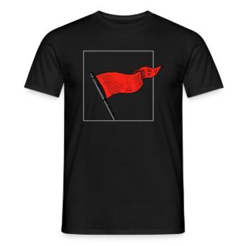 Relationships Shirt, Red Flag Design Funny Pocket - Men's T-Shirt - black - Front - AI Model Male 178 light (178cm)