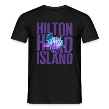 South Carolina Shirt, Hilton Head Island Turtle - Men's T-Shirt - black - Front - AI Model Male 178 light (178cm)