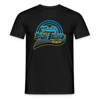 Solar Eclipse Shirt, Totality Solar Eclipse 04 08 - Men's T-Shirt - black - Front - AI Model Male 178 light (178cm)