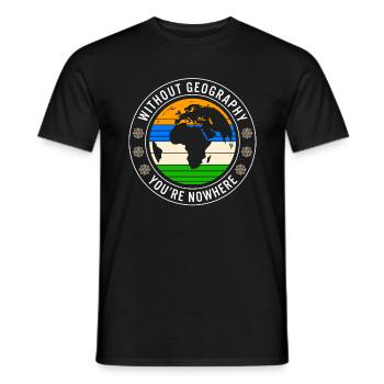 Chemise de géographie, sans géographie vous n’êtes nulle part - T-shirt homme - noir - Devant - AI Model Male 178 light (178cm)