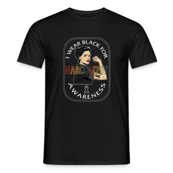 Narkolepsie-Bewusstseins-Shirt, ich trage Schwarz für - Männer T-Shirt - Schwarz - Vorne - AI Model Male 178 light (178cm)