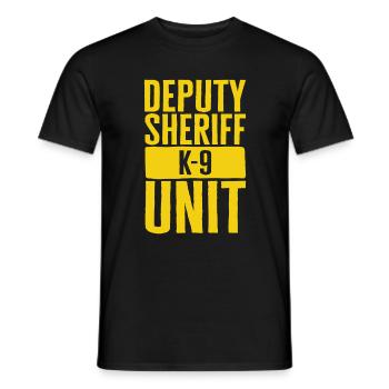 Polizeihund-Shirt, Deputy Sheriff Unit T-Shirt, Polizist - Männer T-Shirt - Schwarz - Vorne - AI Model Male 178 light (178cm)