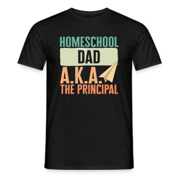 Principal Shirt, Homeschool Dad AKA The Principal - Men's T-Shirt - black - Front - AI Model Male 178 light (178cm)