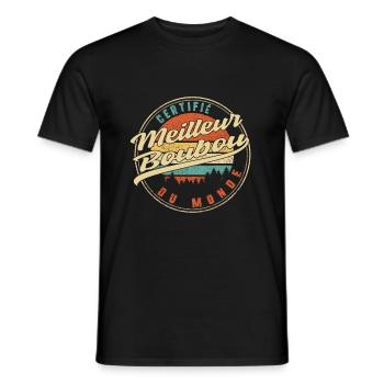 Certifié Meilleur Boubou Du Monde Humour T Shirt - Men's T-Shirt - black - Front - AI Model Male 178 light (178cm)