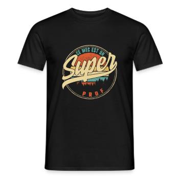 Ce Mec Est Un Super Prof Humour T Shirt copy - Men's T-Shirt - black - Front - AI Model Male 178 light (178cm)