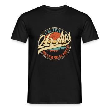 J'ai Déjà 26 Ans Parlez Plus Fort S'il Vous Plaît - Men's T-Shirt - black - Front - AI Model Male 178 light (178cm)
