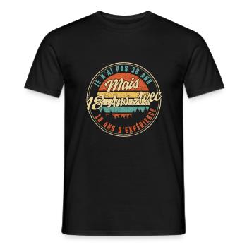 Je N'ai Pas 36 Ans Mais 18 Ans Avec 18 Ans - Men's T-Shirt - black - Front - AI Model Male 178 light (178cm)