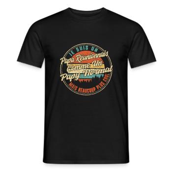 Je Suis Un Papa Réunionnais Comme Un Papa Normal - Men's T-Shirt - black - Front - AI Model Male 178 light (178cm)