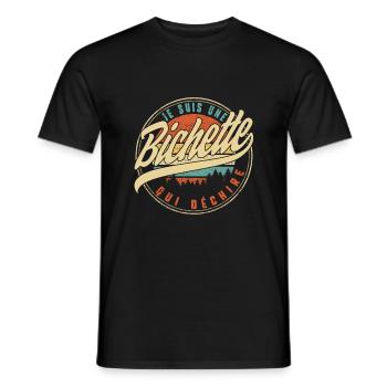 Je Suis Une Bichette Qui Déchire Humour T Shirt - Men's T-Shirt - black - Front - AI Model Male 178 light (178cm)
