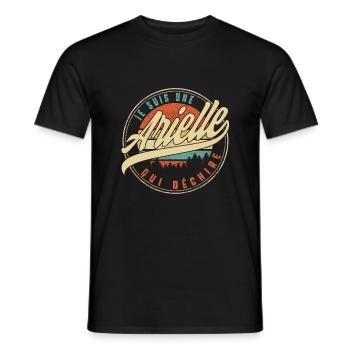 Je Suis Une  Qui Déchire Humour T Shirt - Men's T-Shirt - black - Front - AI Model Male 178 light (178cm)