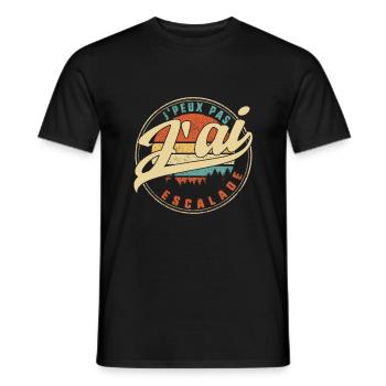 J'peux Pas J'ai Escalade Humour T Shirt copy - Men's T-Shirt - black - Front - AI Model Male 178 light (178cm)