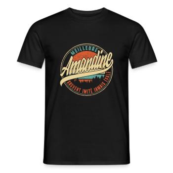 Meilleure Amandine Souvent Imité Jamais Égalé - Men's T-Shirt - black - Front - AI Model Male 178 light (178cm)